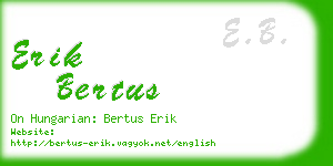 erik bertus business card